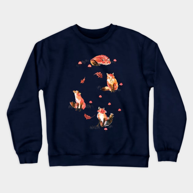 Forest Foxes Crewneck Sweatshirt by ninoladesign